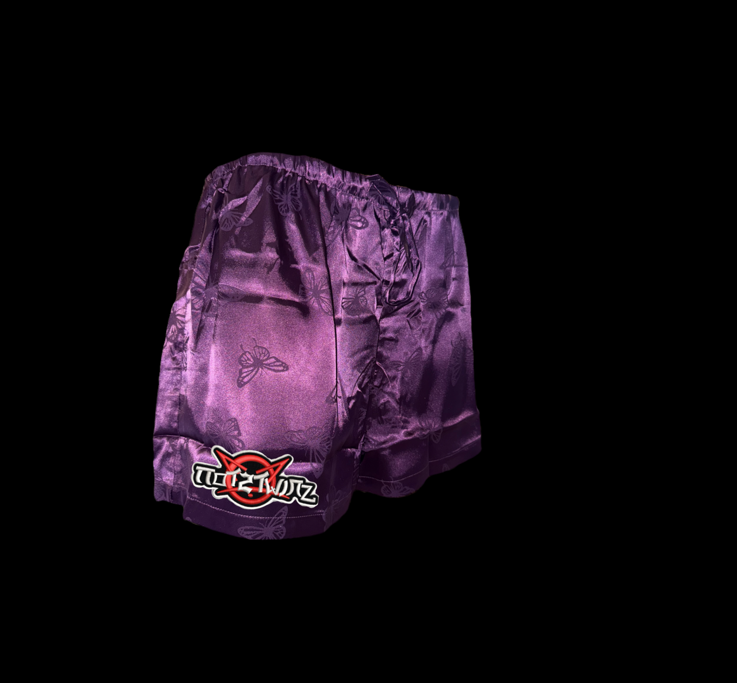 ᴱᶜʰᵒ*ੈPurple Swag Silkshorts