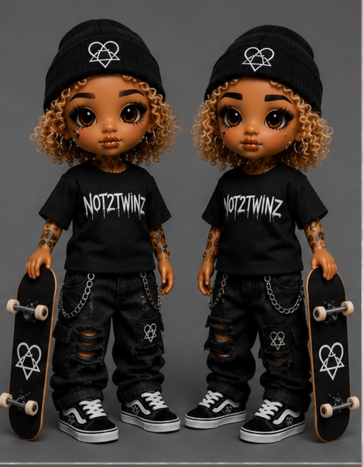 NOT2TWINZ Dollz™ Skater Edition (Mini collectible figurine – approx 4 inches tall)