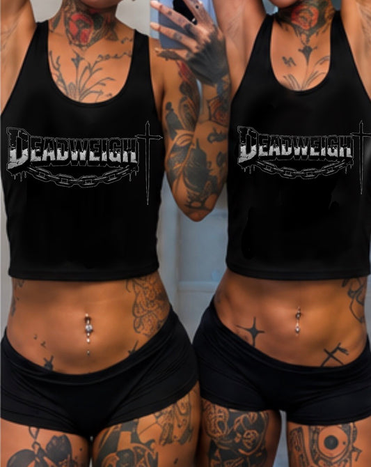 𝙺†༙𝙺 DEADWEIGH†༙ chain cropped tank/bra