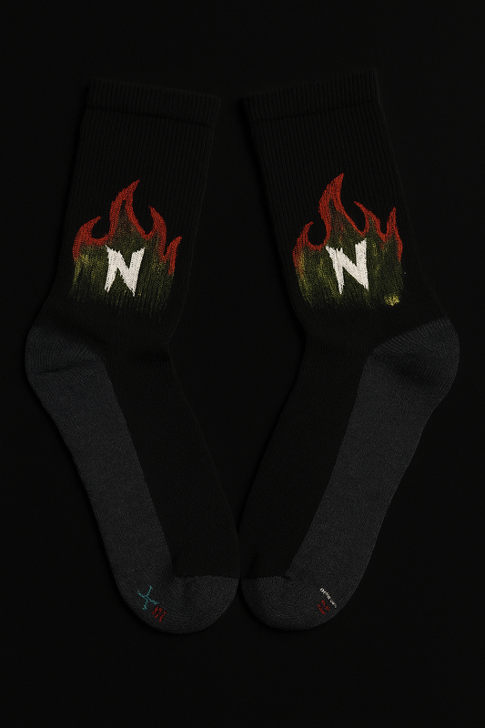 ◌ theCircleOfSin Twinz on fire socks