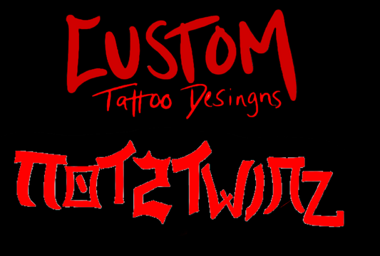 Consultation: CUSTOM NAME TATTOo DESIGNS (Reg detail)