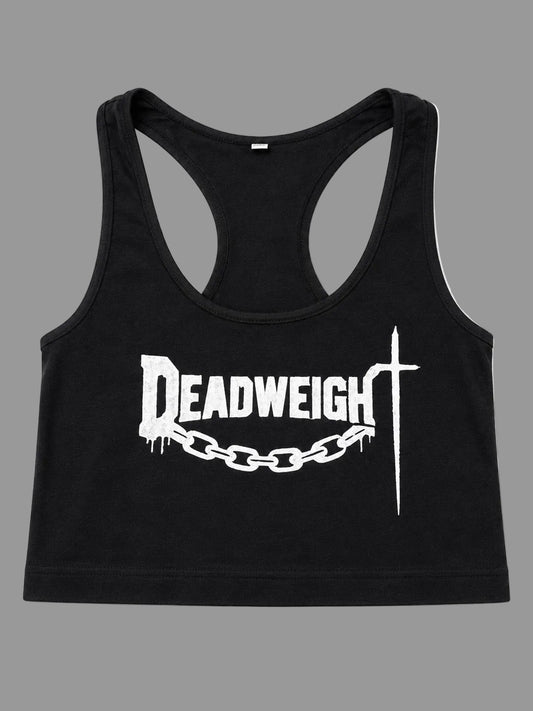 𝙺†༙𝙺 DEADWEIGH†༙ chain cropped tank/bra