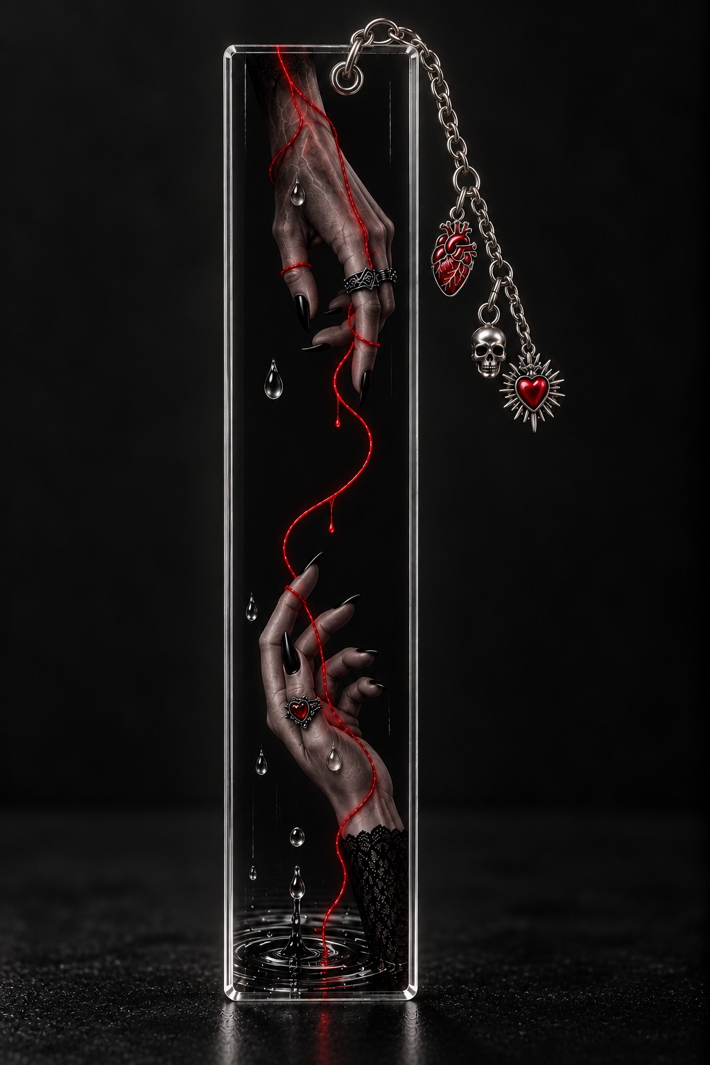 UNTIL WE DIE : Charmed Clear Acrylic Bookmark